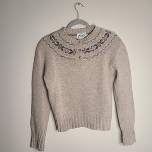 Vintage Woolrich Wool Sweater With Button Front in Size S